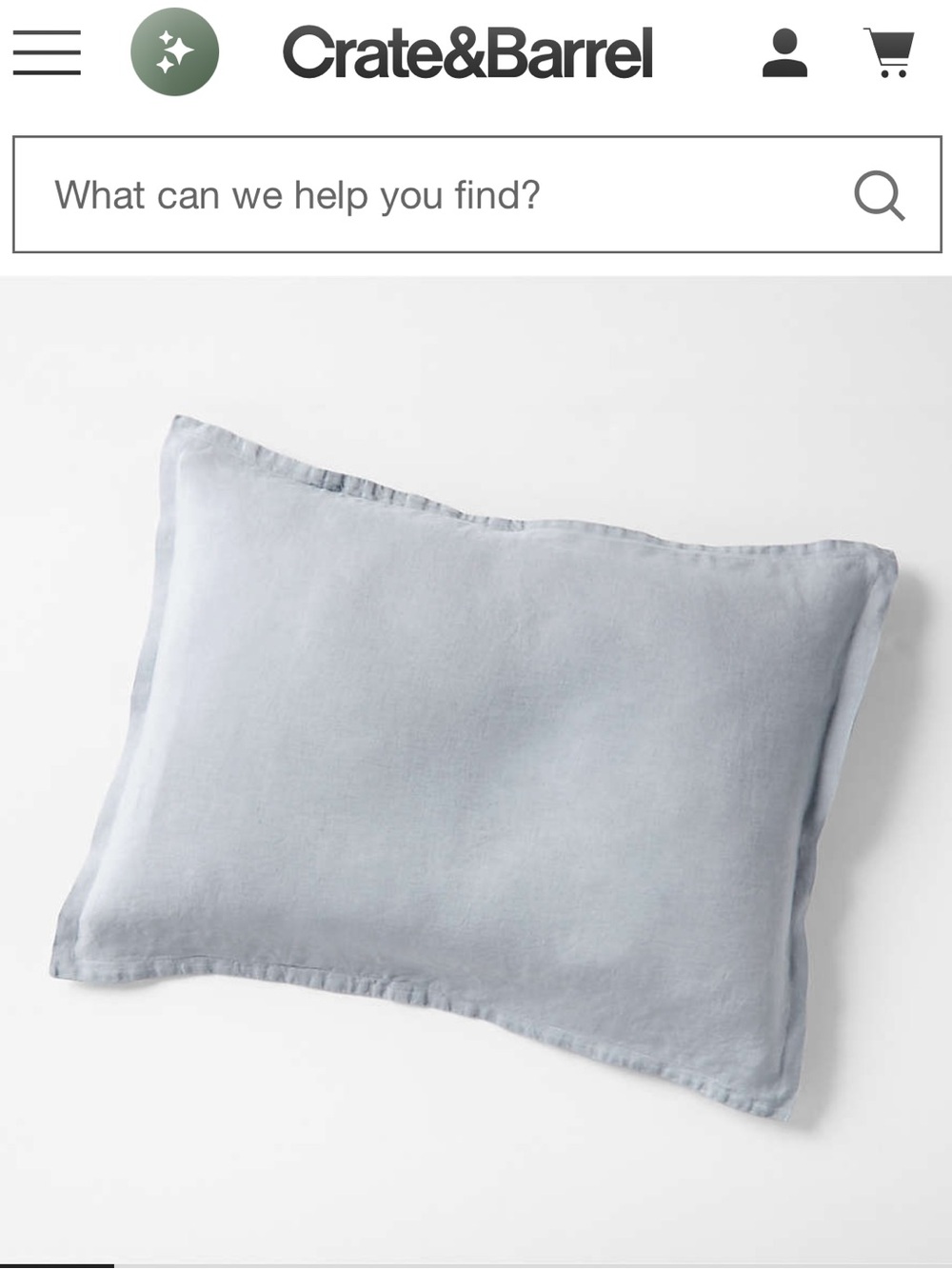 New! Crate & Barrel Linen Flax Standard Sham
